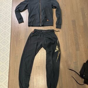 Aviator Nation Gray Sweat Set with Gold Accents